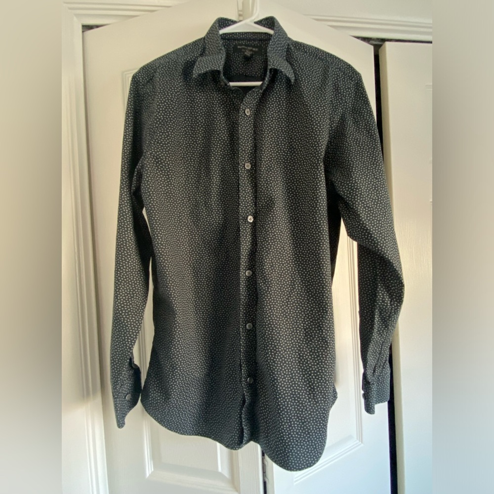 Men's Banana Republic Navy Blue Patterned Shirt